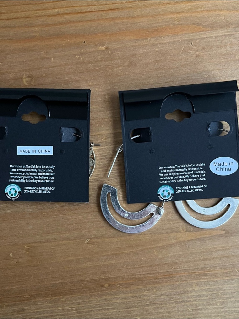 The Sak silver-tone and gold-tone hoop and open hoop earrings choose one pair - Picture 3 of 8